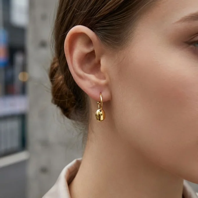 Boucles d'oreilles créoles ouvertes doré ou argenté 