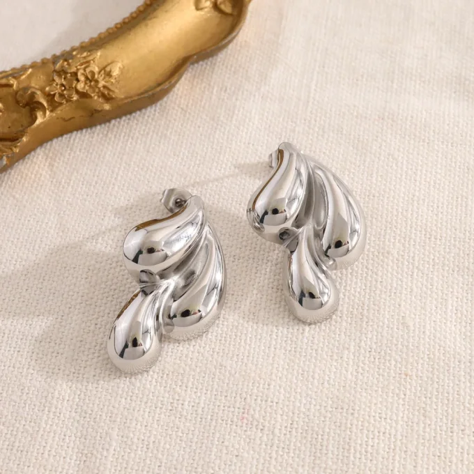 Boucles d'oreilles assemblages gouttes sculptées