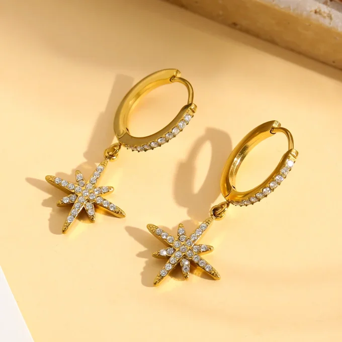 Boucles oreilles constellations doré ou argenté 