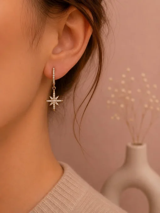 Boucles oreilles constellations doré ou argenté 