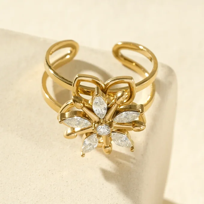 Bague anti stress doré ou argenté 