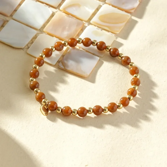 Bracelet billes rondes colorées au choix 
