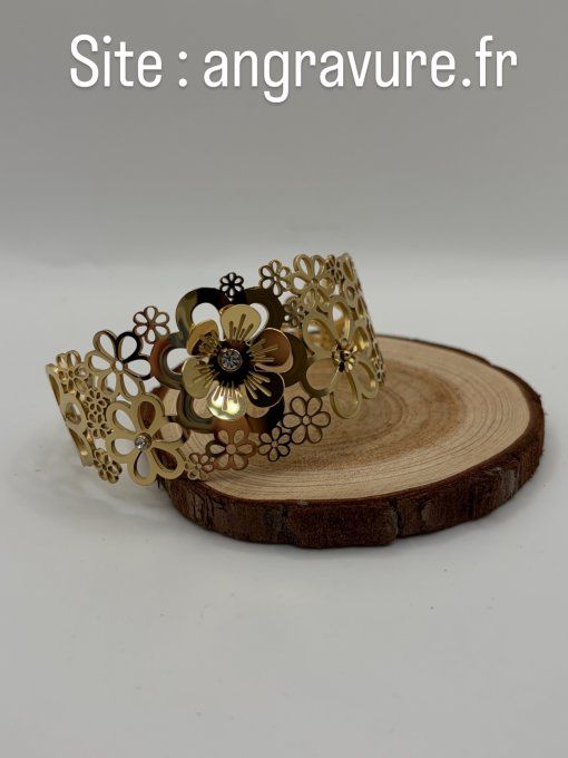 Bracelet jonc fleur 