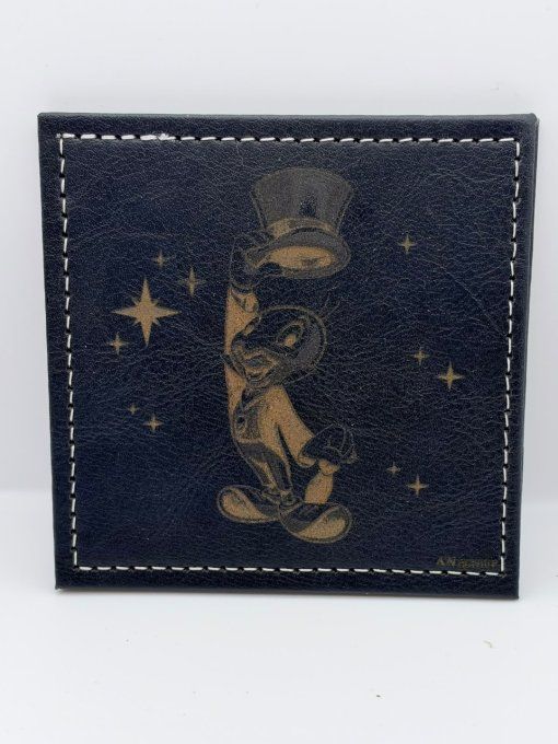 Dessous de verre Angravure A Chacun Son Étoile Simili Cuir 10x10 cm
