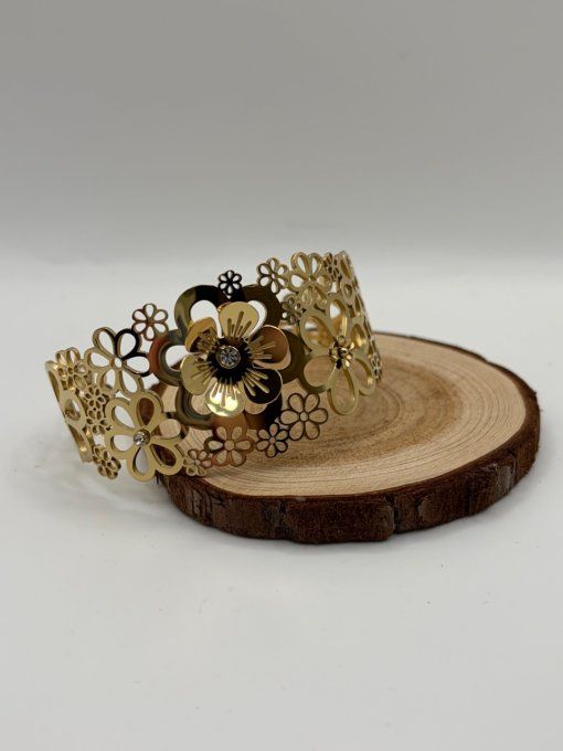 Bracelet jonc fleur
