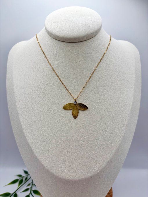 Collier trio de feuilles 