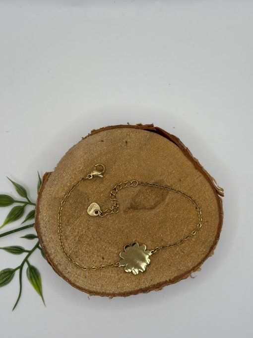 Création sur mesure : Bracelet fleur doré ou argenté 