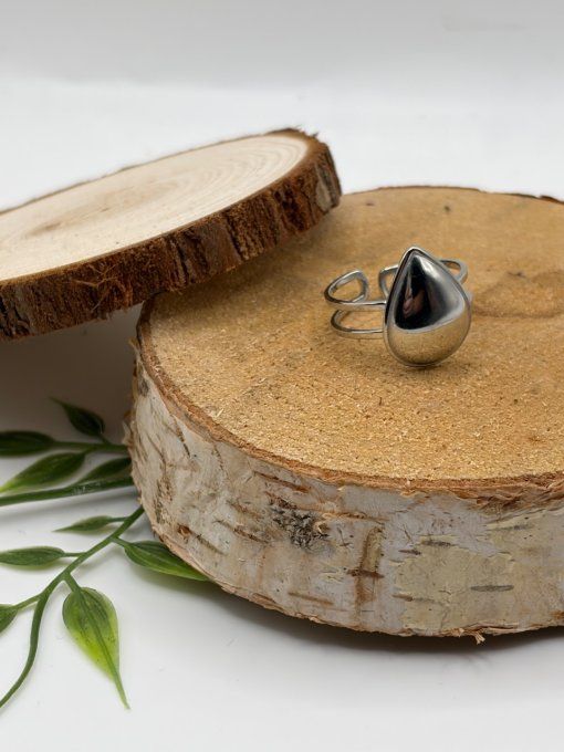 Bague goutte de pluie An gravure