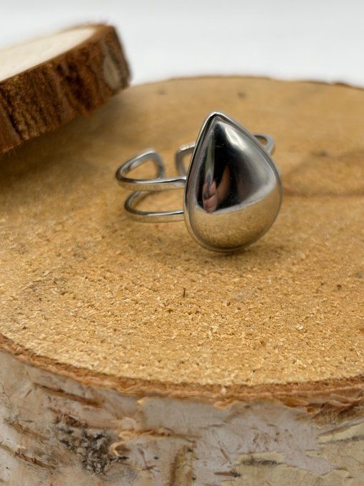 Bague goutte de pluie An gravure 